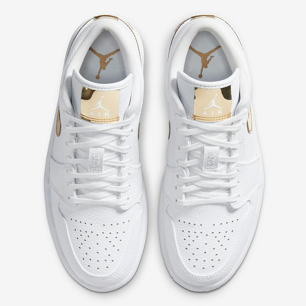 all white and gold jordans